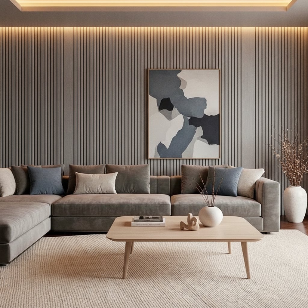 Slatted Wood Veneer Wall Panel