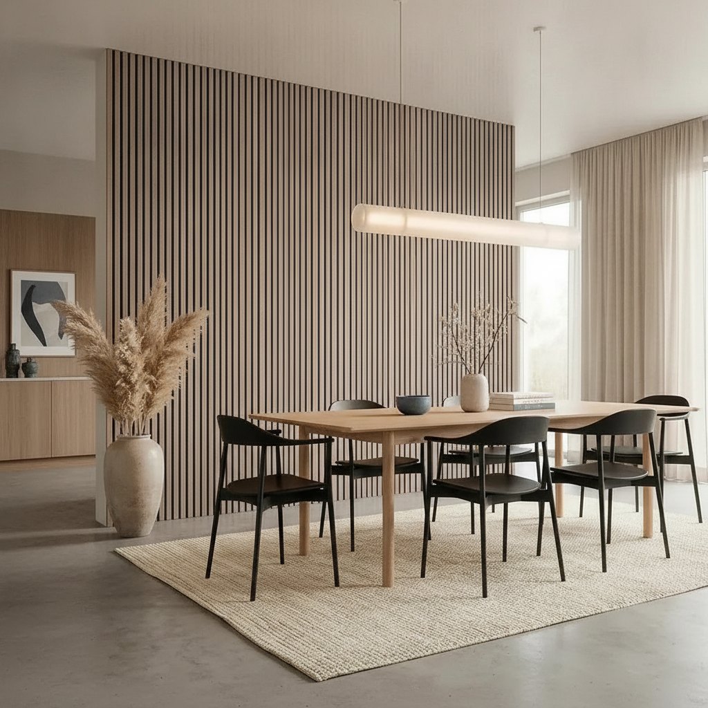 Slatted Wood Veneer Wall Panel