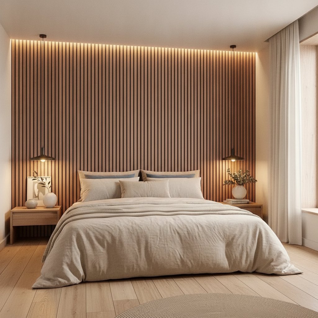 Slatted Wood Veneer Wall Panel