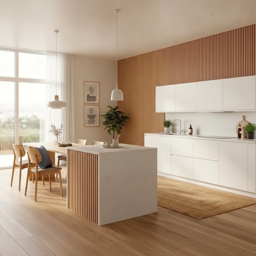 Slatted Wood Veneer Wall Panel