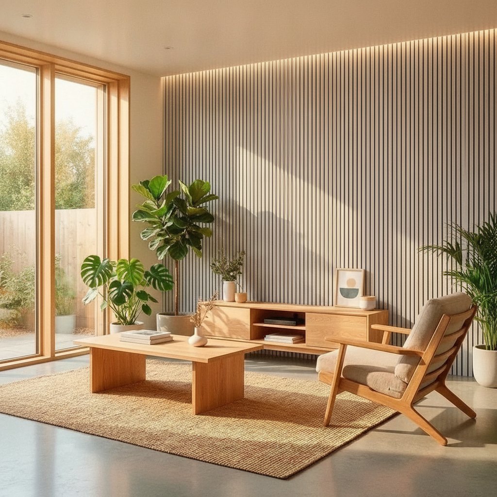 Slatted Wood Veneer Wall Panel